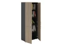 Офисный шкаф NW 2080/4 закрытый вяз натуральный/антрацит